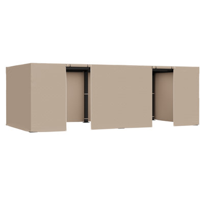 Housse pour pergola 12 pi x 24 pi pour l'hiver, accessoire pour pergola toutes saisons, housse pour pergola d'extérieur avec parois latérales et fenêtres en filet, enceinte étanche pour la protection contre les intempéries, s'adapte à la plupart des tailles de pergola