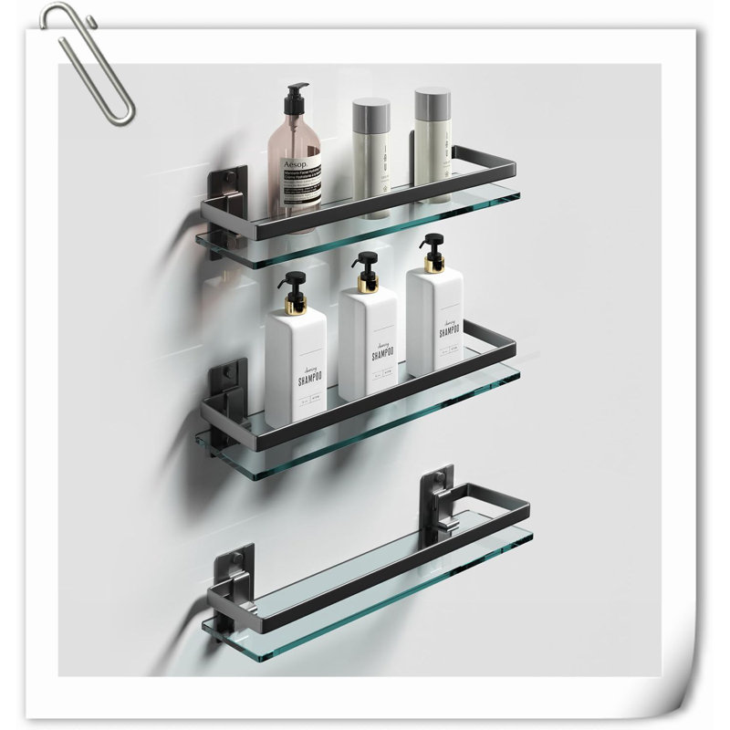 Tablette de douche murale Gavivi, Noir