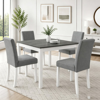 5-Piece Modern Dining Set with Curved Chairs