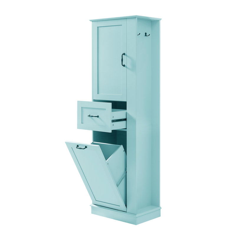 Armoire de salle de bain avec rangement solide, Bleu