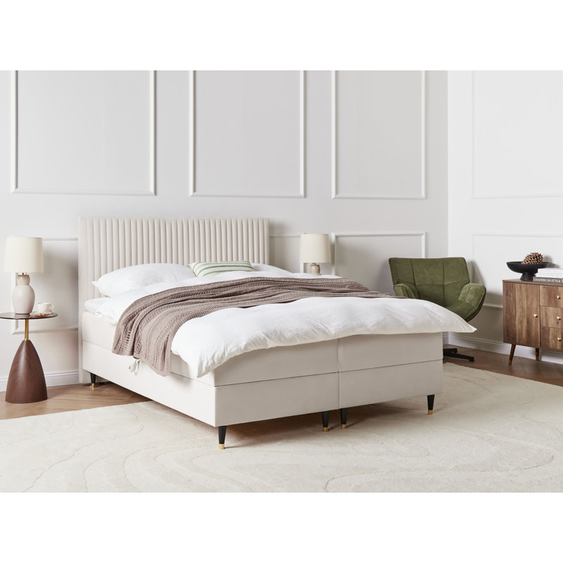 Upholstered Divan Bed, Kingsize (5'), Off White
