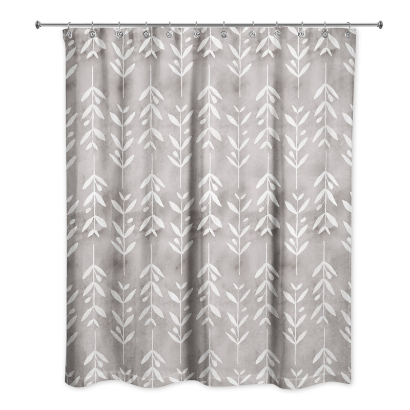 Rideau de douche simple floral Greensboro, Gris