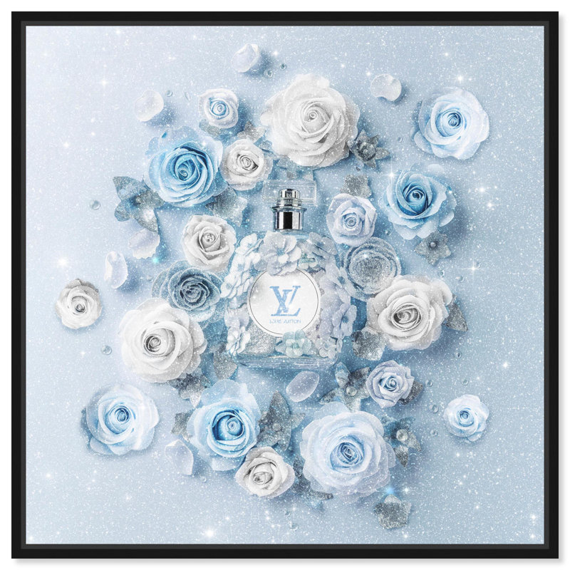 Toile de parfum Sparkling Floral par Art Remedy, H 13 po x l 13 po, Noir, Cadre flottant