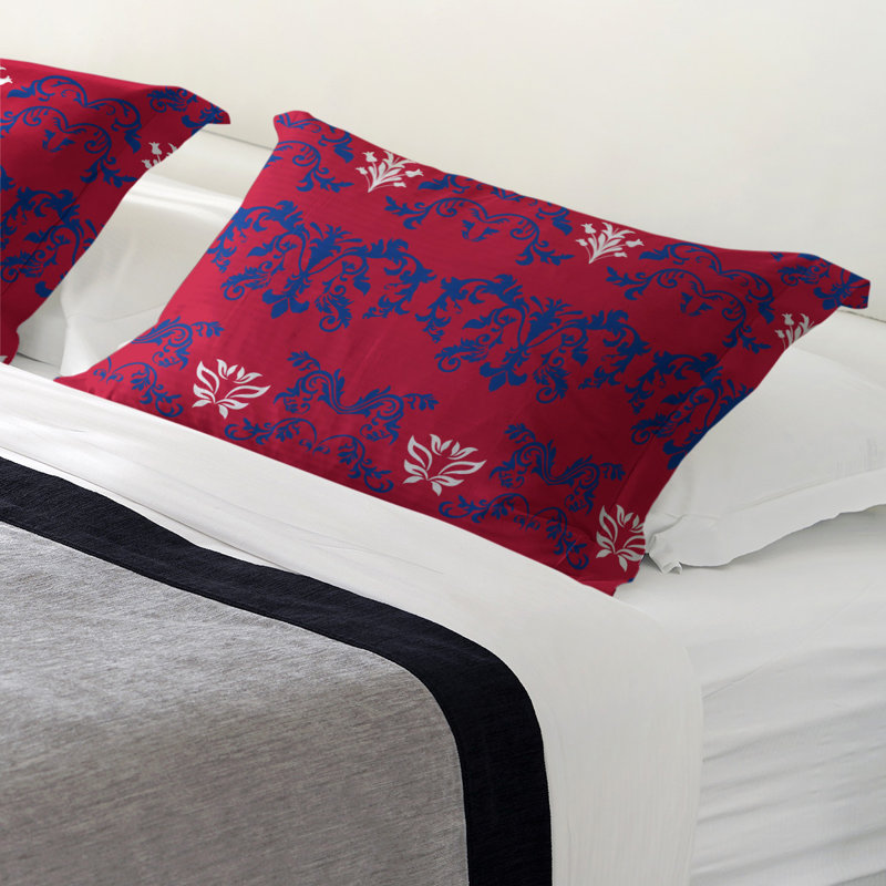 Taie décorative Buffalo Football Baroque, Très grand, Rouge / bleu / blanc, Microfibre