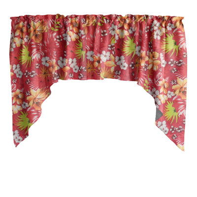 Hawaiian Tropical Print Swag Window Valance