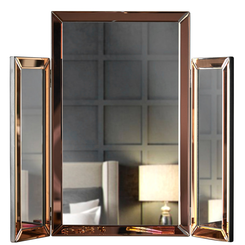 Delaplaine Glass Mirror, Rose Gold