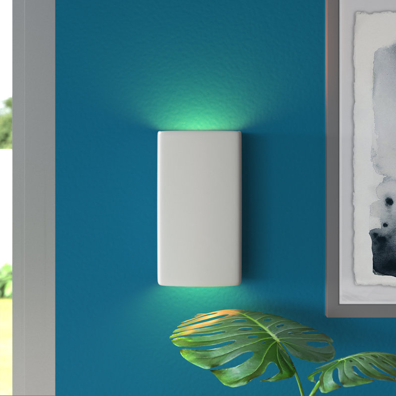 Disla Ceramic Flush Mounted Sconce, Bisque