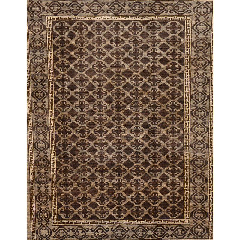 Tapis abstrait à motif abstrait moderne, Rectangle 7 pi x 9 pi