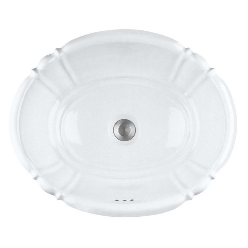 Proflo 14.5'' White Vitreous China Oval Bathroom Sink with Overflow