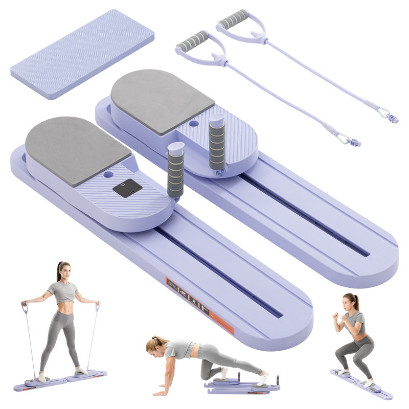 Ensemble de planches de pilates multifonctionnelles 2 en 1 avec minuterie intelligente, conception combinable détachable pour une utilisation à 2 personnes