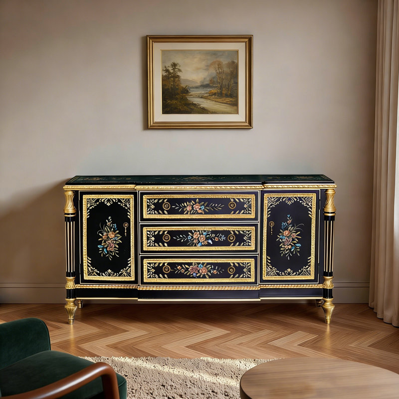 Table buffet en bois massif de 63,78 po de largeur Moonya