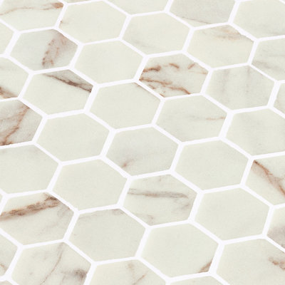 Spectrum Vibrant Hexagon Recycled Glass Mosaic Yoar