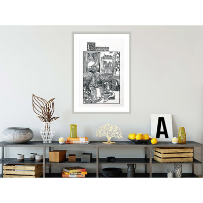St. Jerome in his study pulling a thorn from a lion's paw frontispiece to a collection of St. Jerome's letters pub. 1492 by Albrecht Dürer -Framed Giclee Print