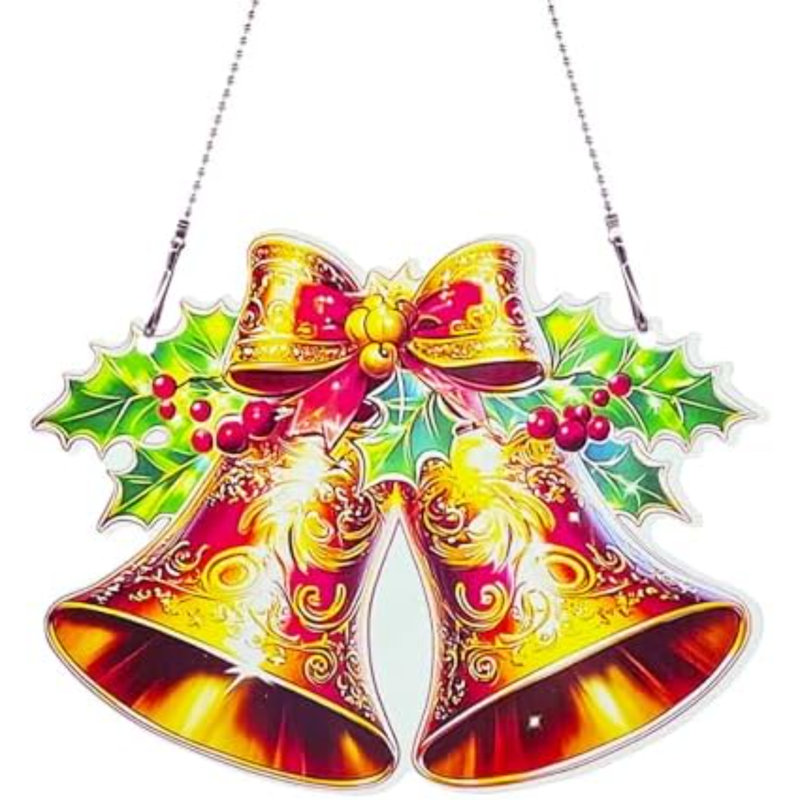Cloche de Noël décorations de fenêtre colorées décorations murales pour la maison Patio intérieur / extérieur