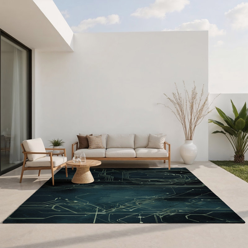 Tapis intérieur et extérieur Void Nexus, Rectangle 1 pi 6 po x 2 pi 6 po