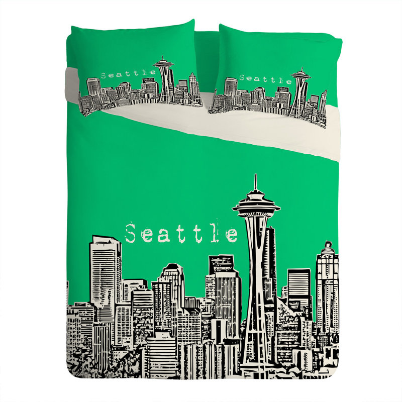 Taie d’oreiller seattle Bird Ave, Vert, Standard