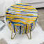45.7cm Wide Round Abstract Standard Ottoman-727573920