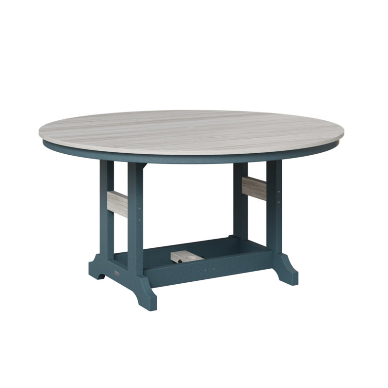 Garden Classic Outdoor Round Bar Table, Seashell, Slate