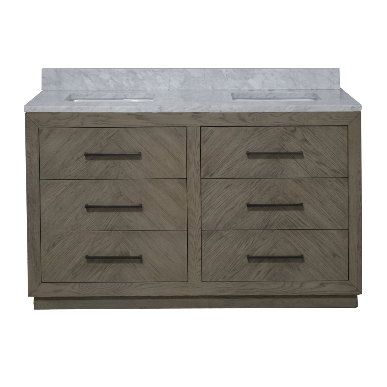 Rumalda 60'' Double Bathroom Vanity, Gray Oak