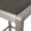 Table de bar d'extérieur en aluminium 43 po avec plateau en rotin Pe, finition grise
