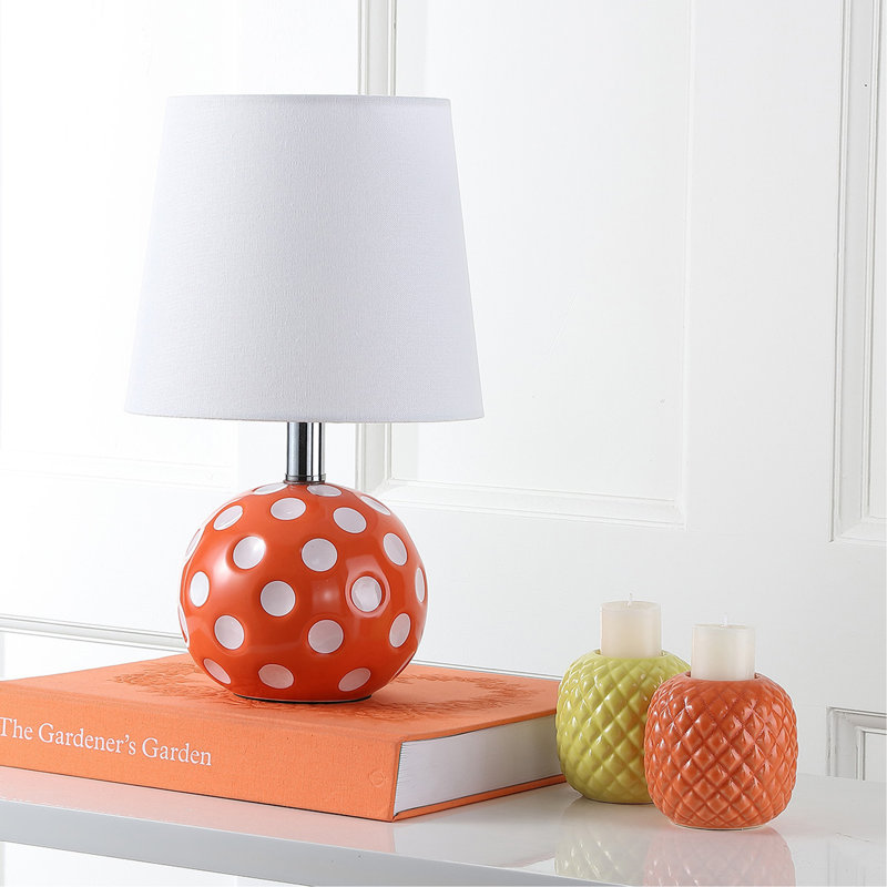 Lampe de table 14,5 po Henja, Orange / Blanc