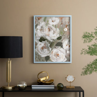 Whitese Blush Garden, reproduction encadrée - bois massif