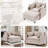 Chaise Lounge Chair Indoor with Ottoman, Oversized Chenille Lounge Sofa Chair, Comfy Reading Chair with Double-sided Armrest and Lumbar Support for Bedroom, Living Room, Office-758734544