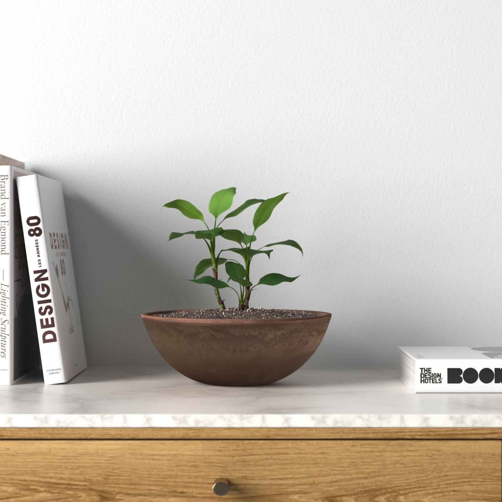 Haven Pot Planter, Chocolate, 4.5" H x 12" W x 12" D