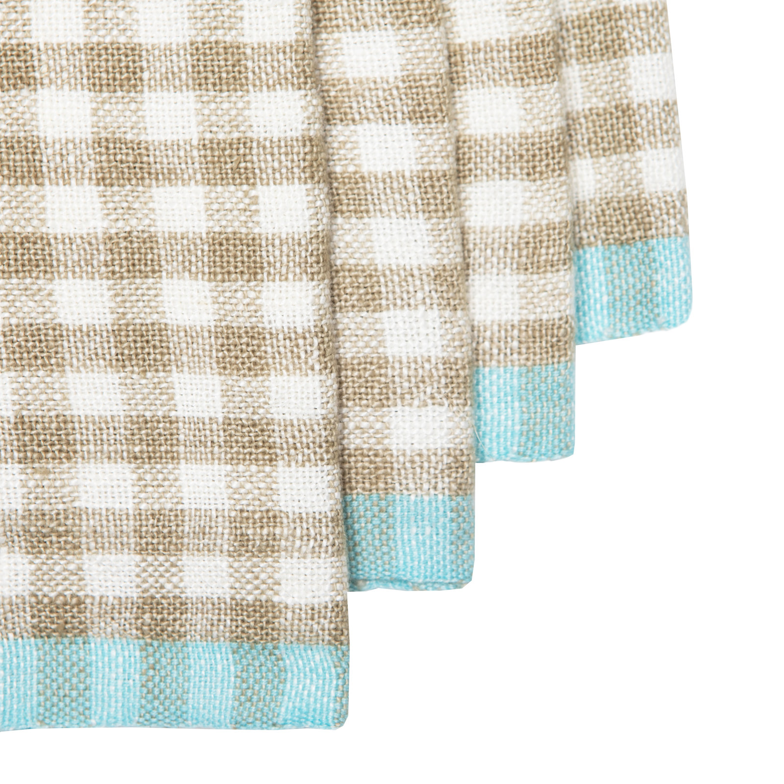 Reversible Linen Napkin, Natural/Aqua