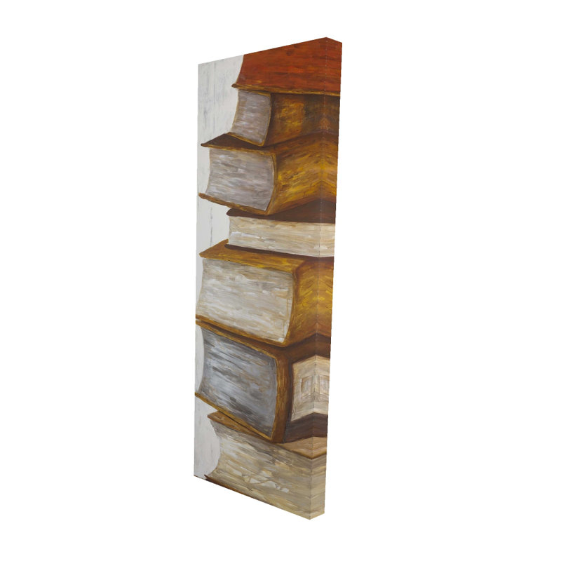 Pile de livres sur toile - Nature morte contemporaine