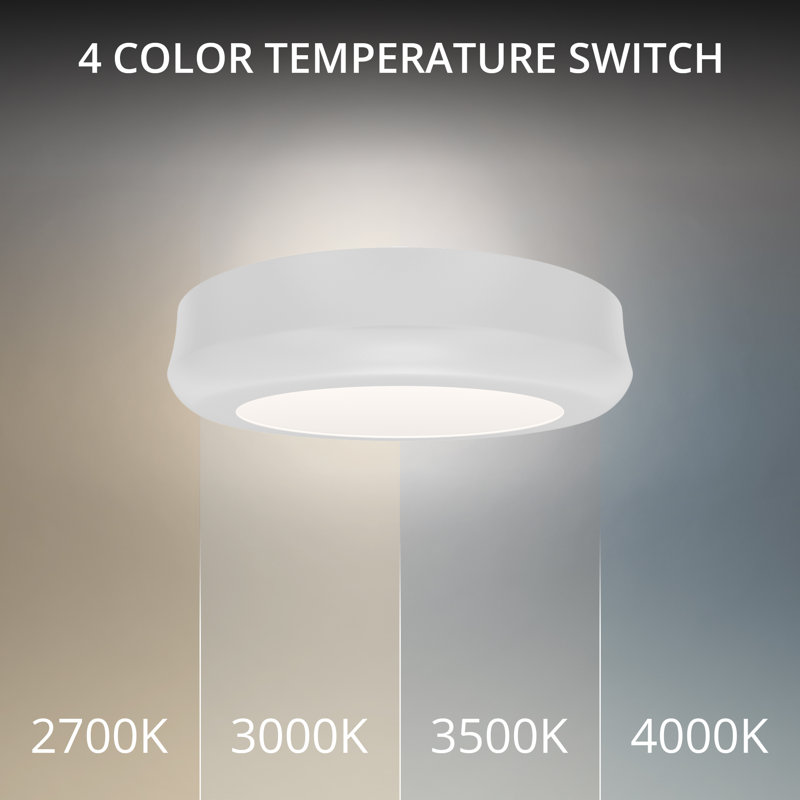Parthenon 10" Dimmable LED Flush Mount With Built In Color Temperature Adjustability Switch From 2700K/3000K/3500K/4000K, 5"