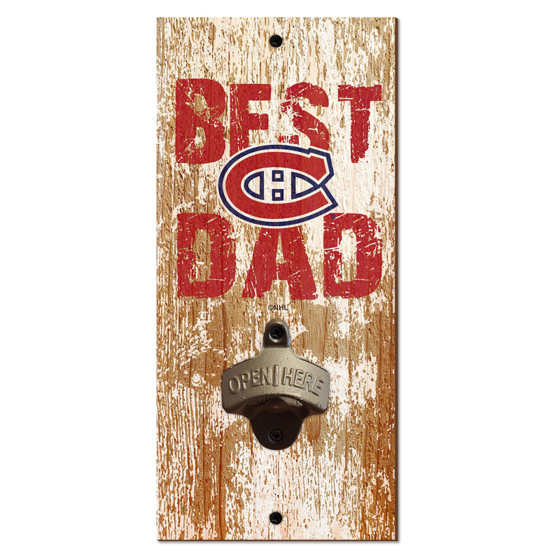 Gold Brass Stainless Steel Bottle Opener, Canadiens