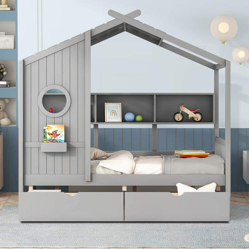Coito Platform Bed, Full, Gray