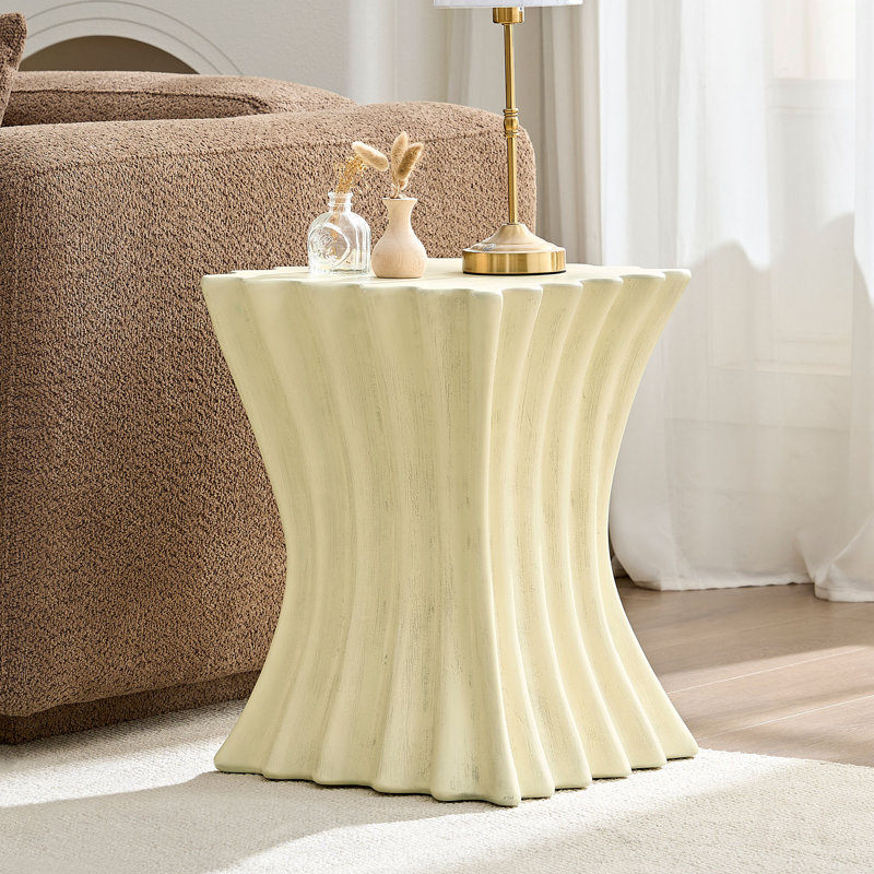 Table d'appoint 15,16 pouces en fibre de verre robuste pour salon