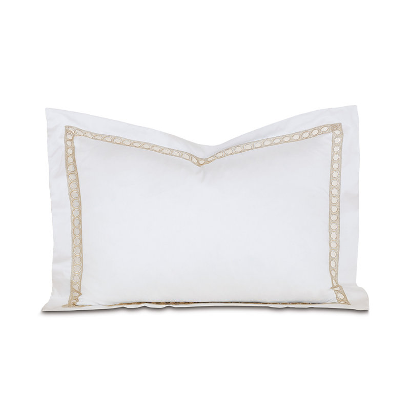 Celine Cotton Sateen Duvet Cover, Queen Duvet Cover + 2 Standard Shams, White/Champagne