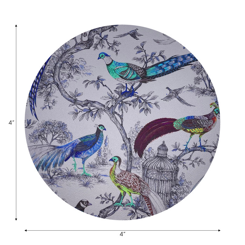 Sous-verres rond en cuir Pheasant, Calme