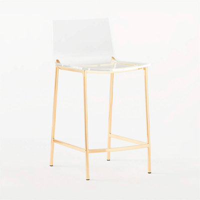 Clear 26"" Counter Stool With Metal Legs -  Everly Quinn, A40B695E40C84776AD802B745163C483