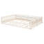 Lit plateforme double en bois massif avec garde-corps et coussin chaud beige - Structure rembourrée-118035642