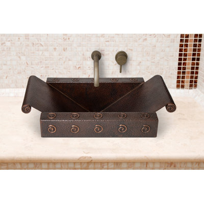 Ambiente 23" x 14" Rectangular Copper Bathroom Sink – Handcrafted Bath Sink, Small Wash Basin, Bronze Finish, Premium Bathroom Sinks, Fits Undermount Sinks & Drop-In