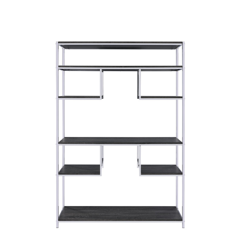 Chêne gris et bibliothèque pour les décorations de salon chaleureuses avec des accents modernes