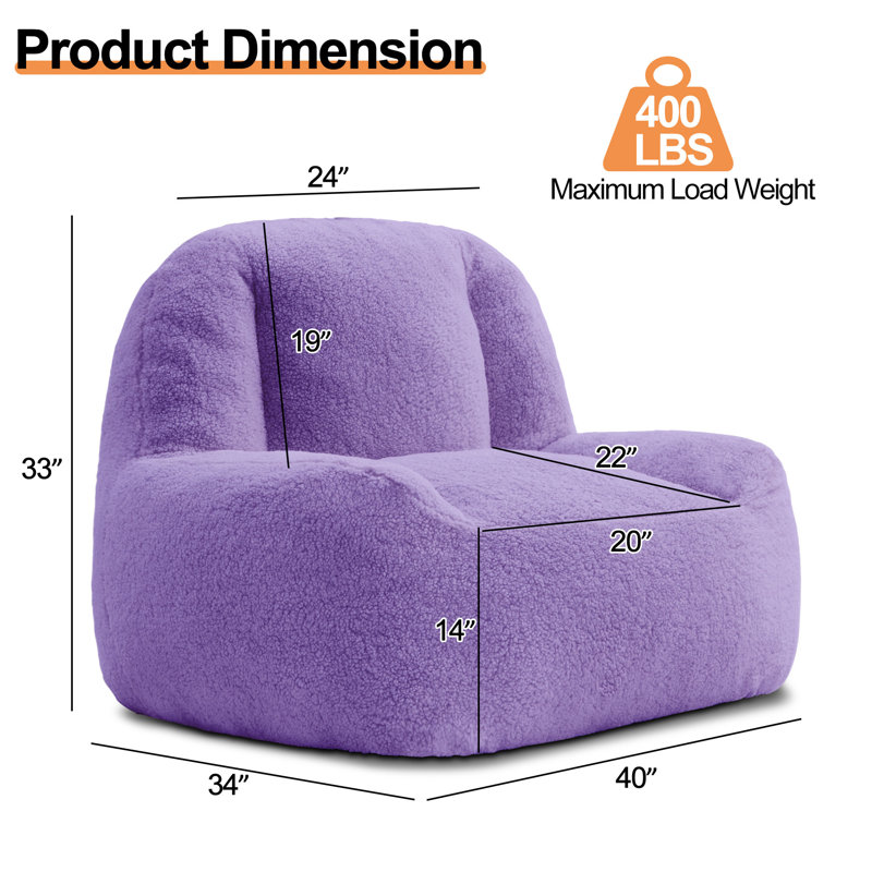 Chaise rembourrée 40 po, Boucle mauve