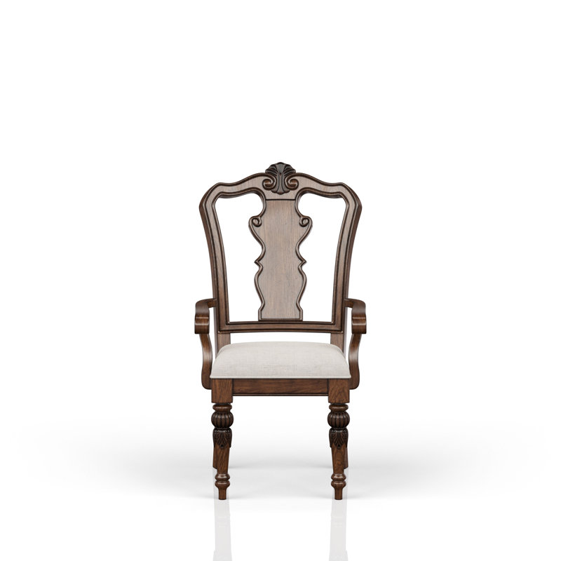 Chaise avec accoudoirs en bois massif Beaune