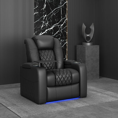Fauteuil de cinéma en cuir Wrought Studio ™