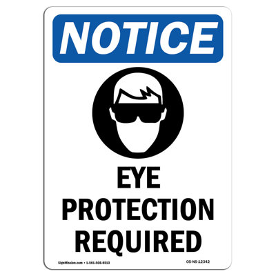 Eye Protection Required Sign with Symbol