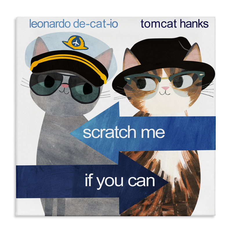 Toile «Scratch Me If You Can», conception de planète chat par Angie Rozelaar, H 36 po x l 36 po