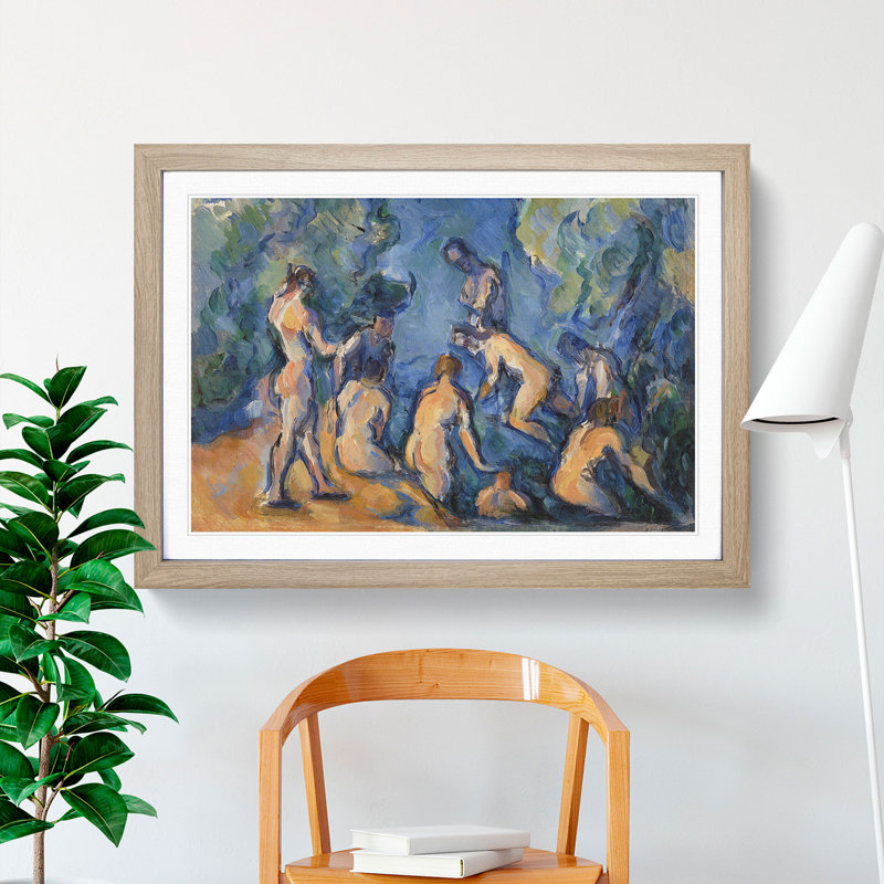 Bathers Vol.3 by Paul Cezanne - Picture Frame Painting, 36cm H x 48cm W x 2cm D, Oak Framed
