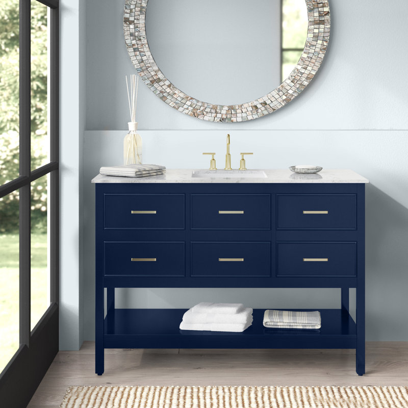 Ensemble de meuble-lavabo simple 48 po Sinclaire, Bleu