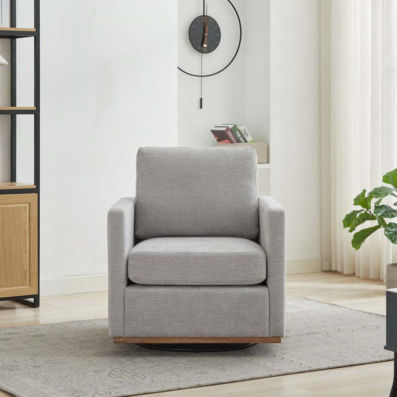 Fauteuil d'appoint pivotant carré l 30,7 po, Gris clair