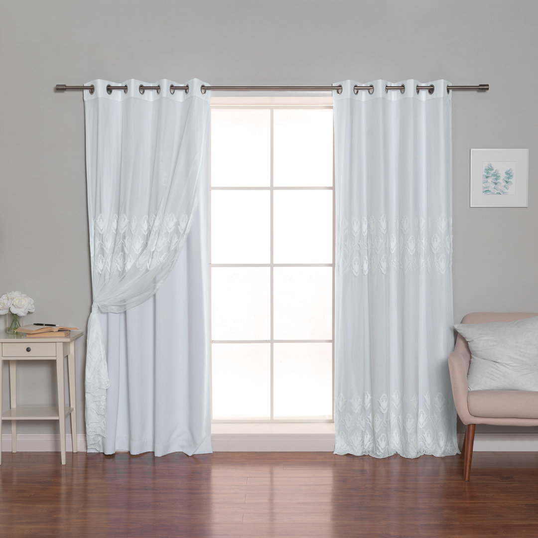 Brunonas Polyester Blackout Curtains / Drapes (Set of 4) Red Barrel Studio® Curtain 