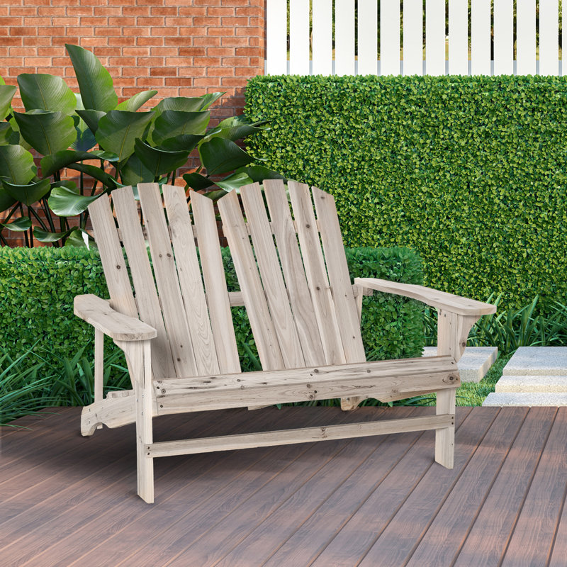 Chaise Adirondack en bois massif Navasota, Naturel